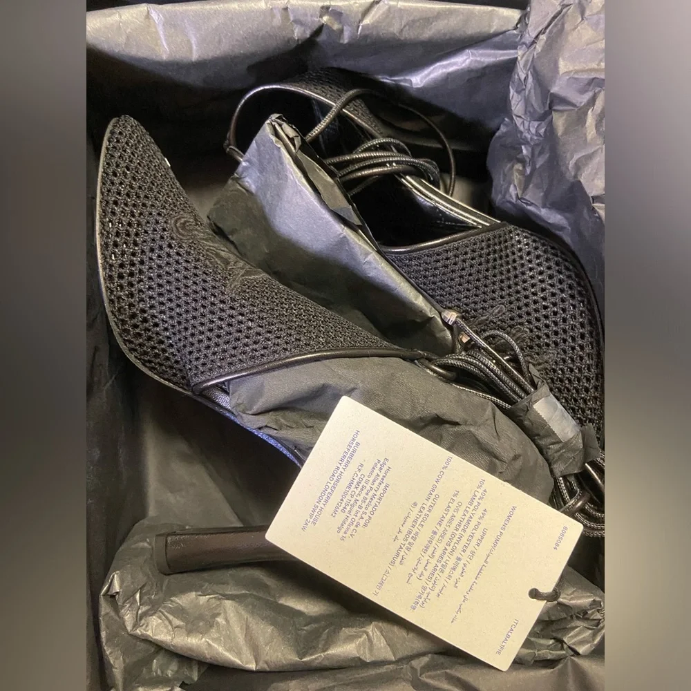 Burberry Ankle Wrap Mesh Knit Pump (Women) - Picture 12 of 12